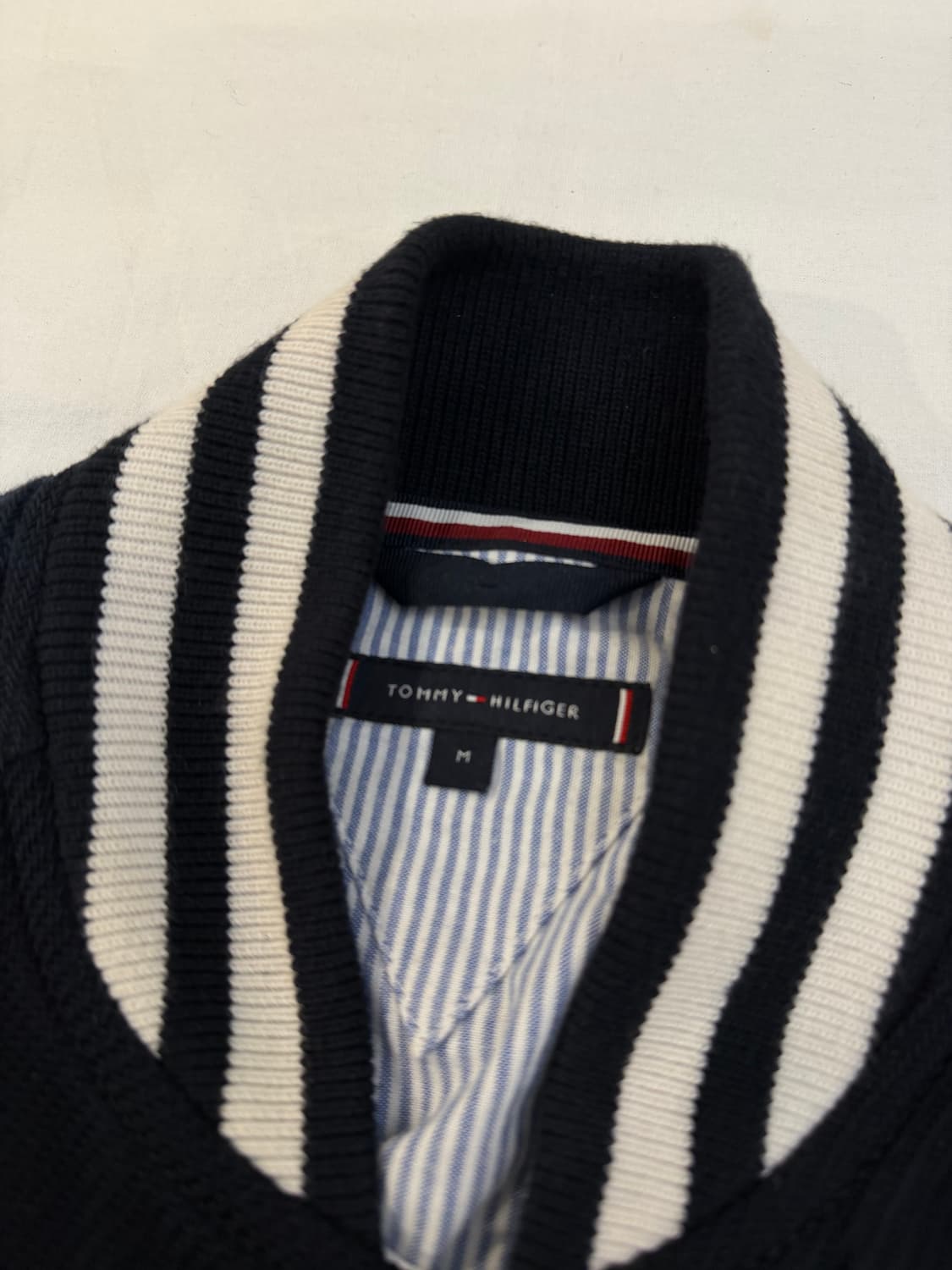 타미힐피거 아이비리그 바시티 가죽 자켓 네이비 상품이미지5