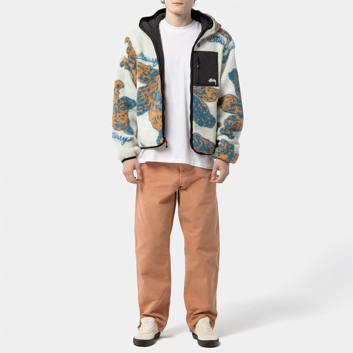 22SS 스투시 플로랄 쉐르파 후드 자켓 상품이미지6