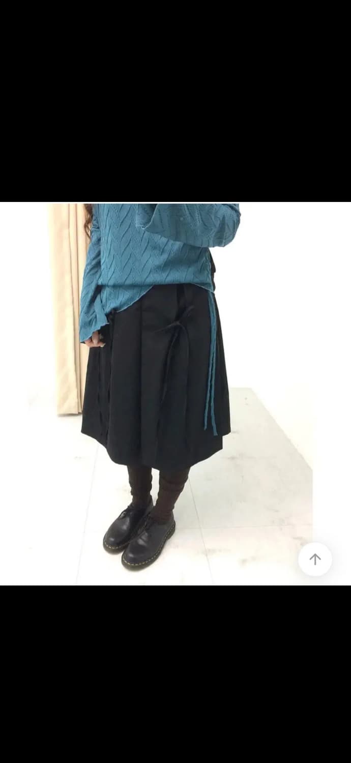 도쿄 플리츠 리본 미디 스커트 상품이미지1