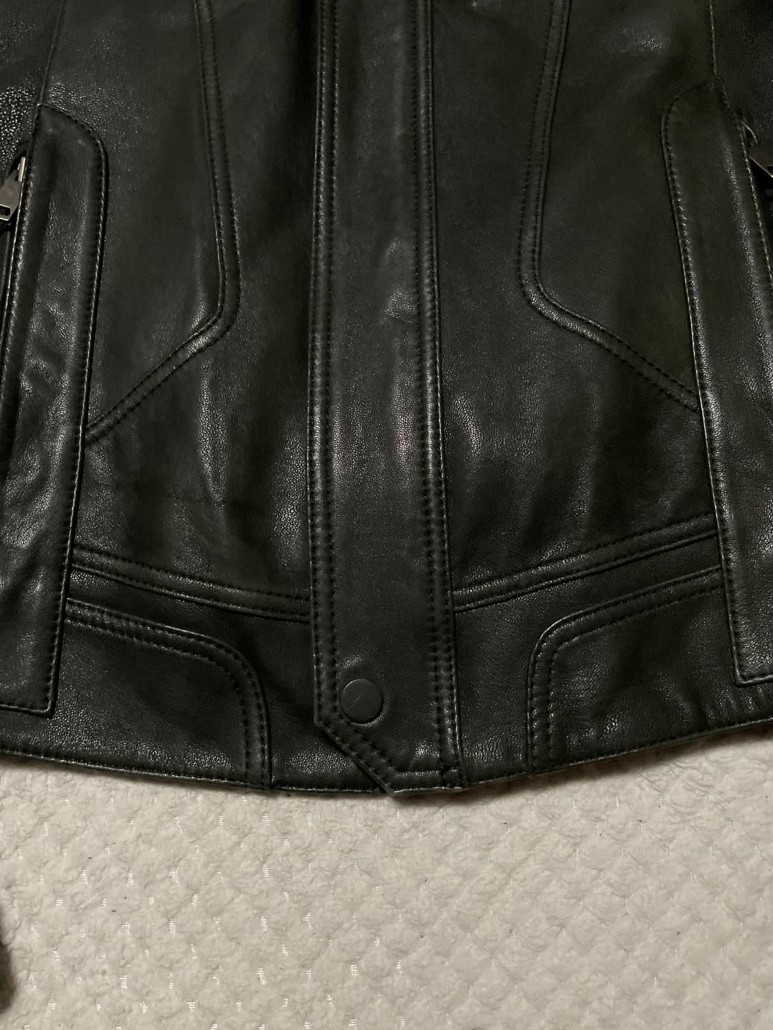 SYSTEM HOMME 시스템옴므 웨스턴 무드 램스킨 양가죽 절개 레더 상품이미지7