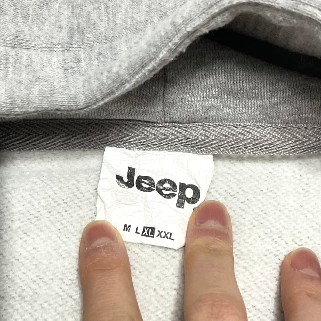 지프 그레이 기모 후드티셔츠 남성XL 상품이미지4