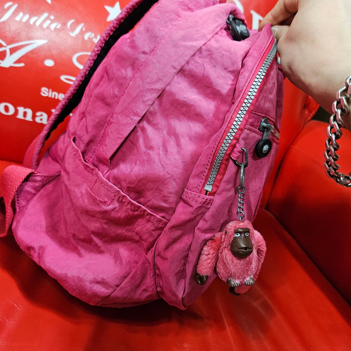 키플링 y2k 핑크 릴라고 나일론 백팩 상품이미지4