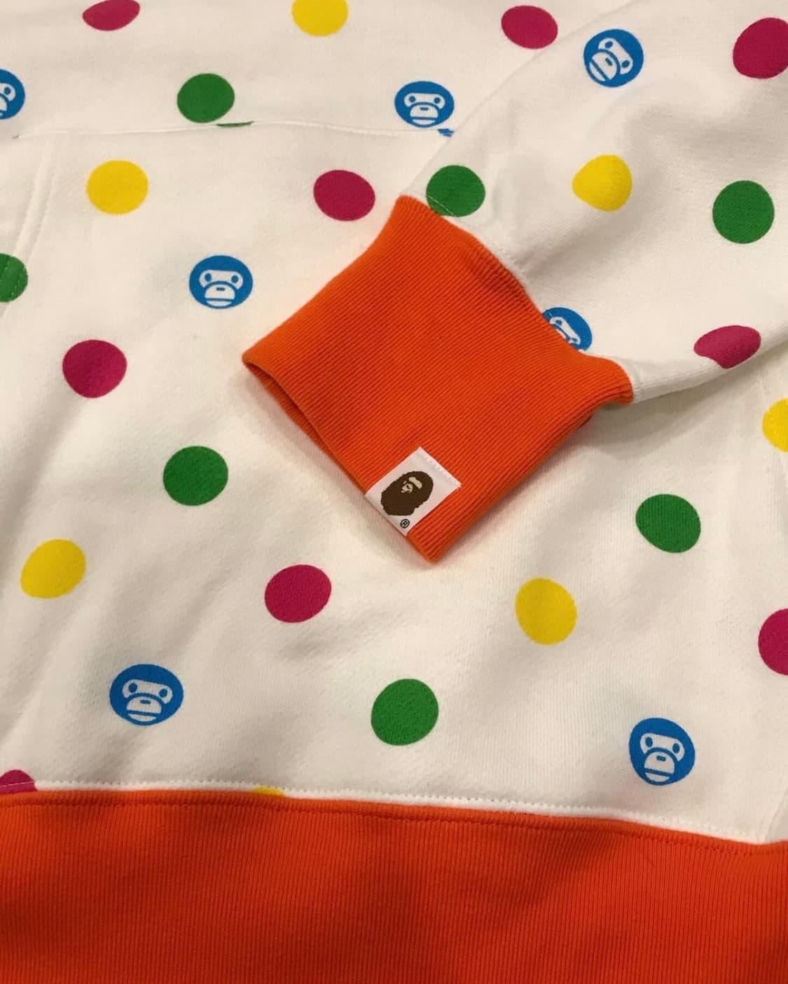 베이프 베이비마일로 폴카 도트 퍼 후드티 상품이미지3