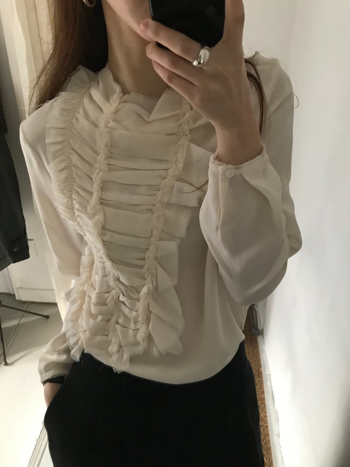 frill silk blouse 상품이미지3