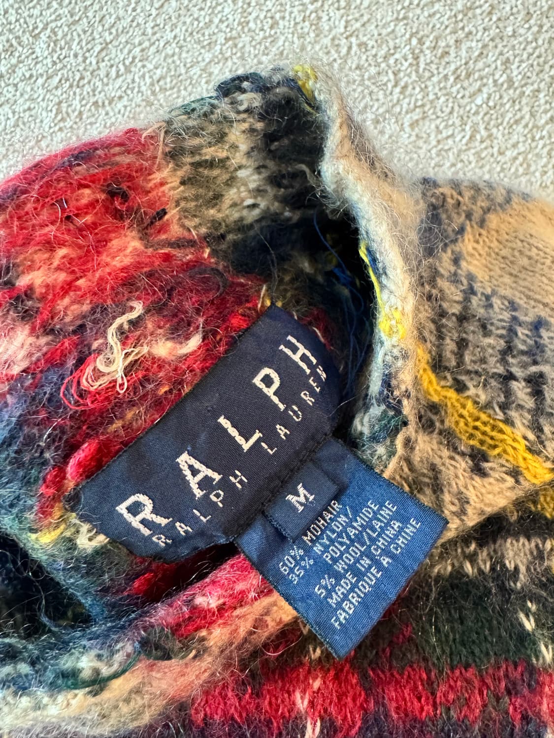 Ralph Lauren 빈티지 모헤어 타탄 체크 니트 상품이미지3