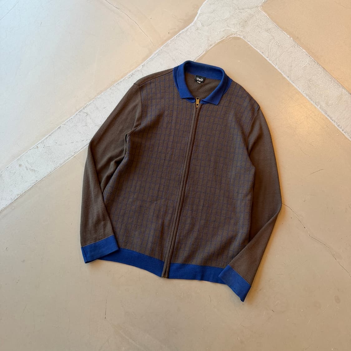 돌체 앤 가바나 체크 니트 집업 상품이미지1