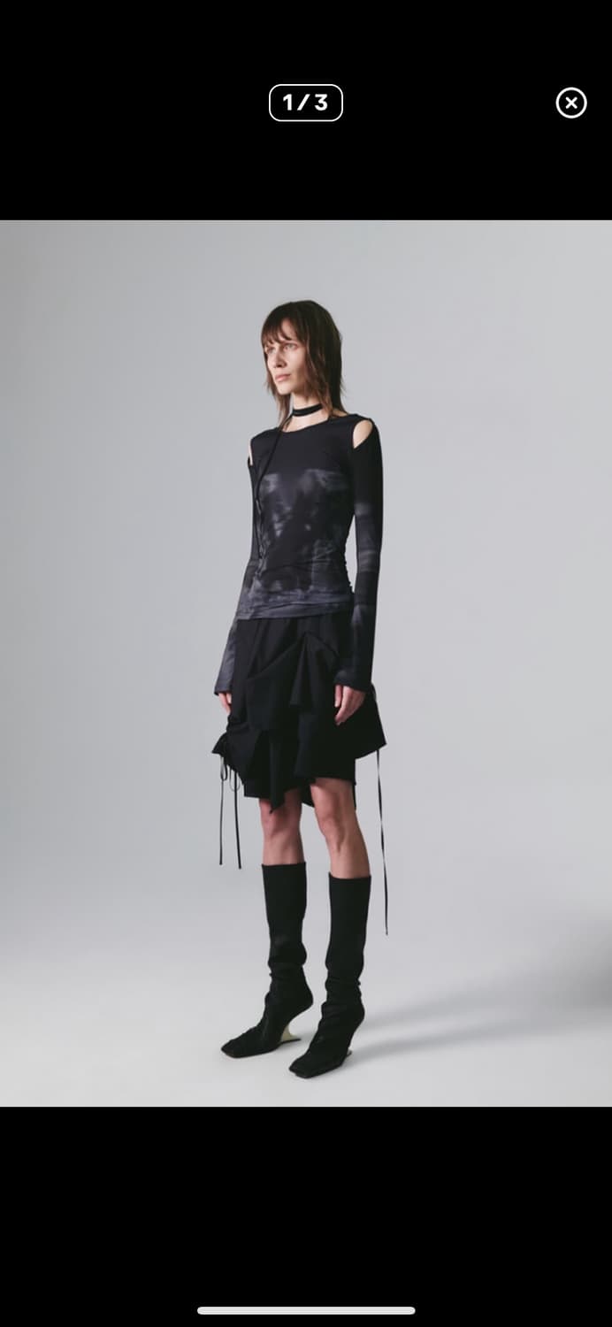 LAYERED DRAPING SKIRT BLACK 나체스커트 삽니다 상품이미지1