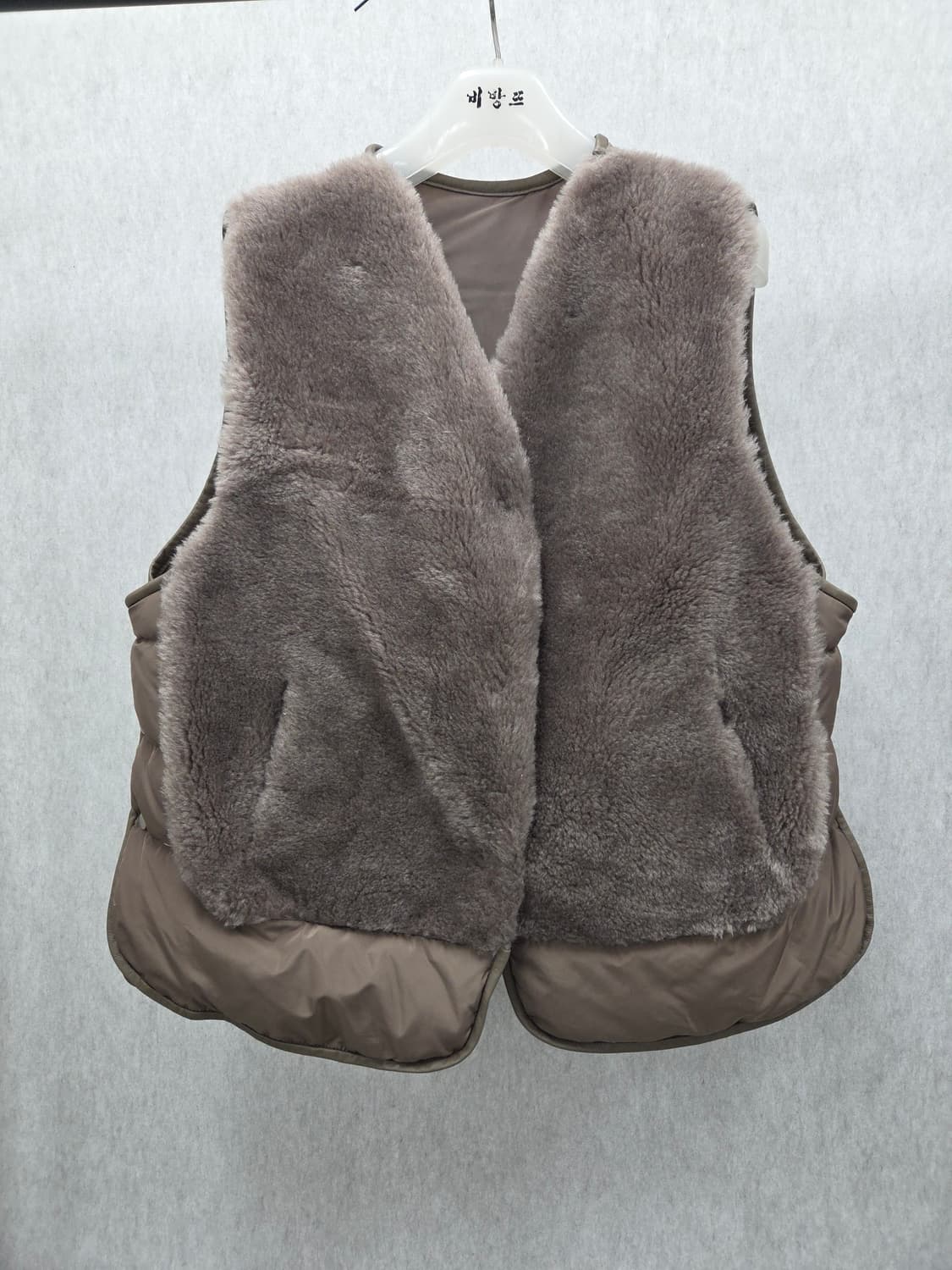 여성 77size 박춘무 양모 양가죽 오리털 조끼 베스트 상품이미지1