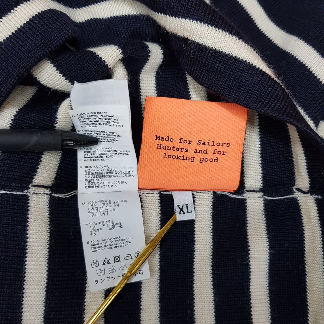 안데르센안데르센 스트라이프 메리노 울 니트 XL사이즈 상품이미지6