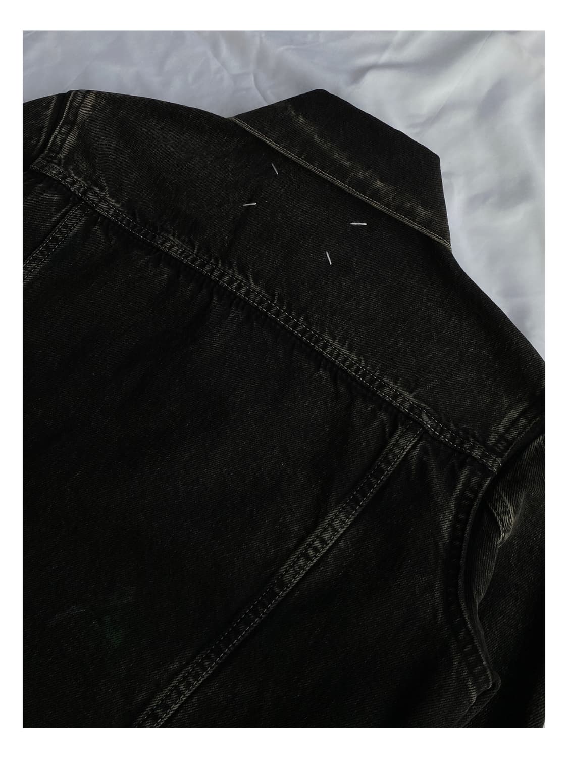 마르지엘라 백스티치 블랙 페이팅 워싱 데님 자켓 아카이브 청자켓 상품이미지5