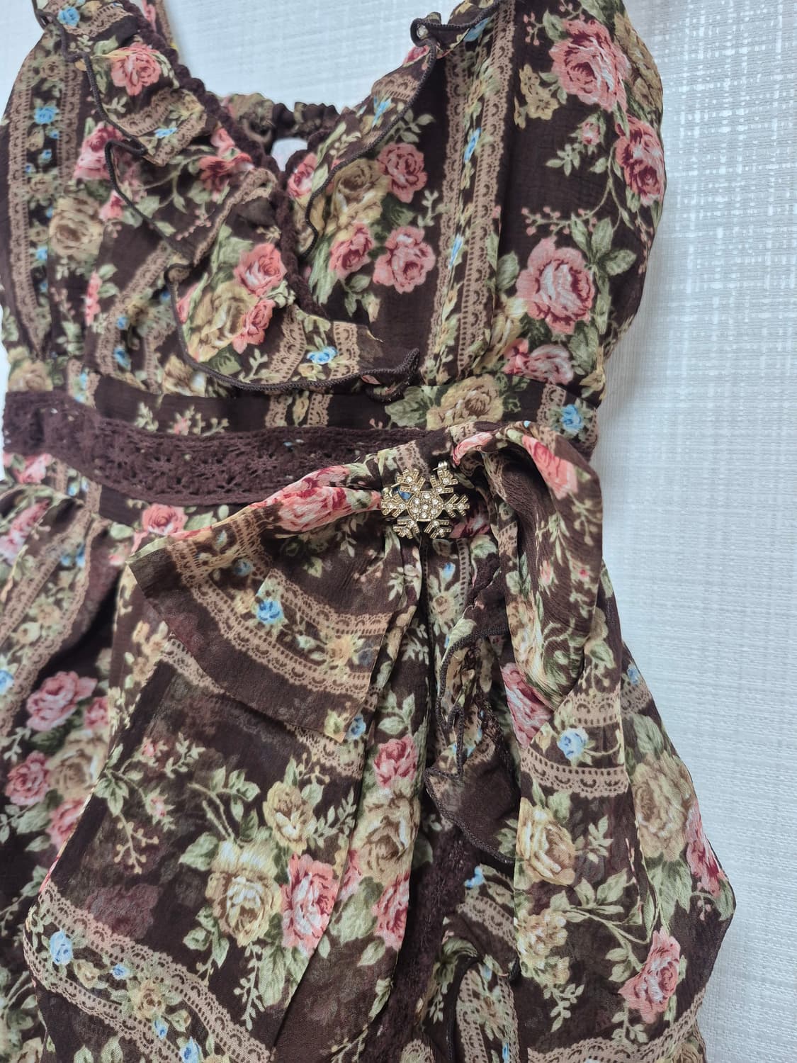 리즈리사 라떼갸루 히메카지 쵸코 플로럴 큐롯원피스 상품이미지4