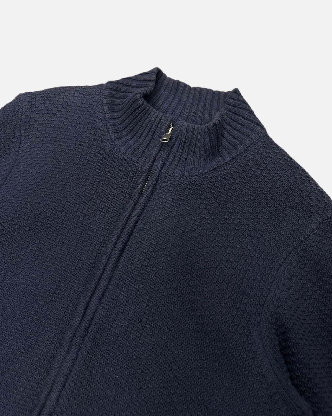 navy texture knit zip-up 상품이미지3