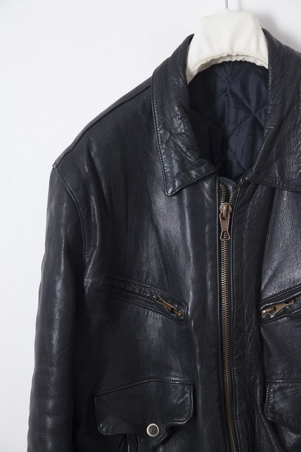 1980's 6pockets leather jacket 상품이미지2