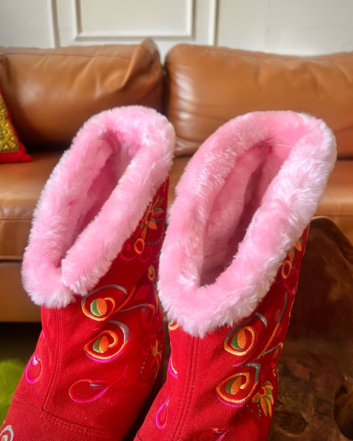 90-00s Oilily Leather Fur Western Boots 상품이미지5