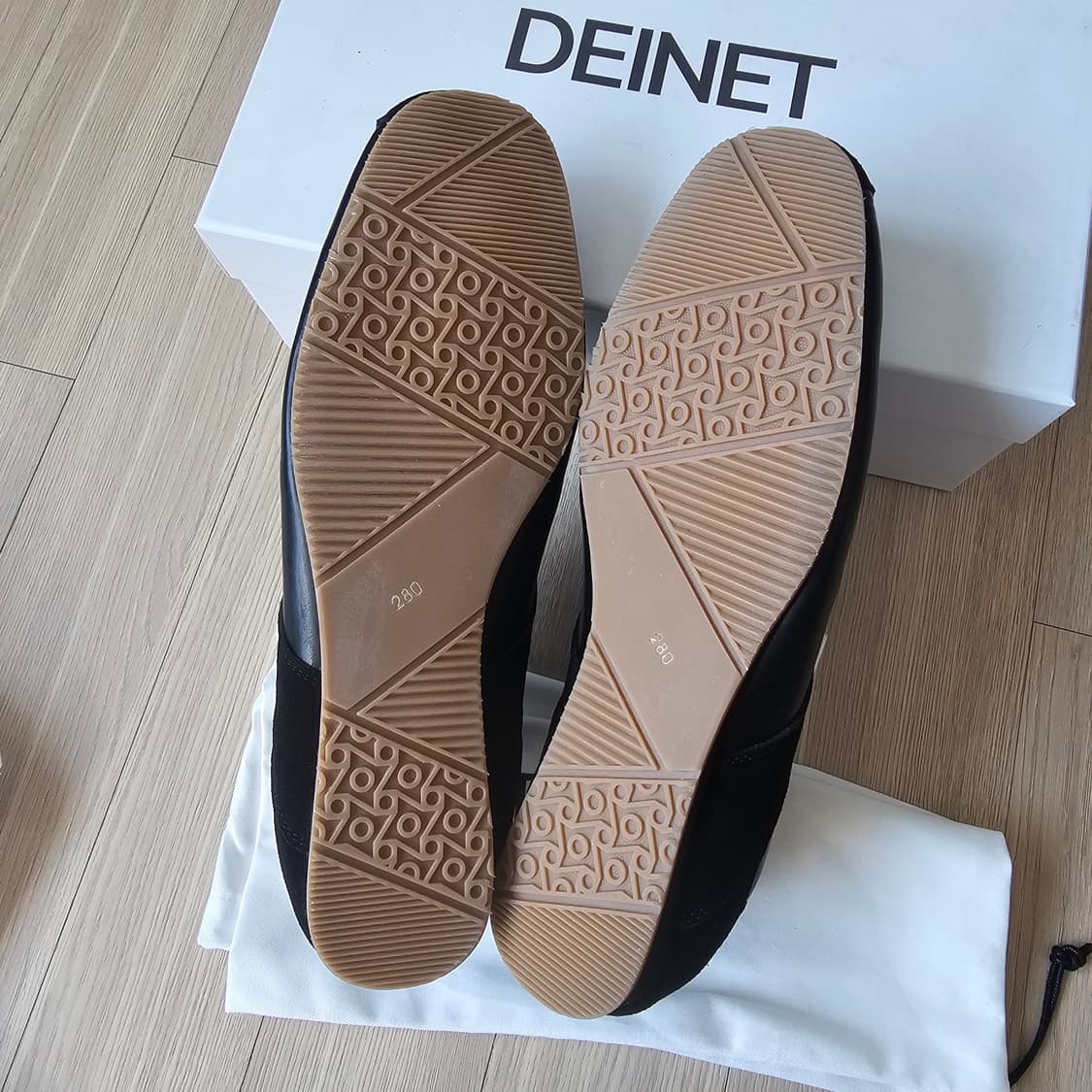 280 새제품) 다이닛 블랙 레더 스니커즈 구두 단화 남자 소가죽 신발 상품이미지4