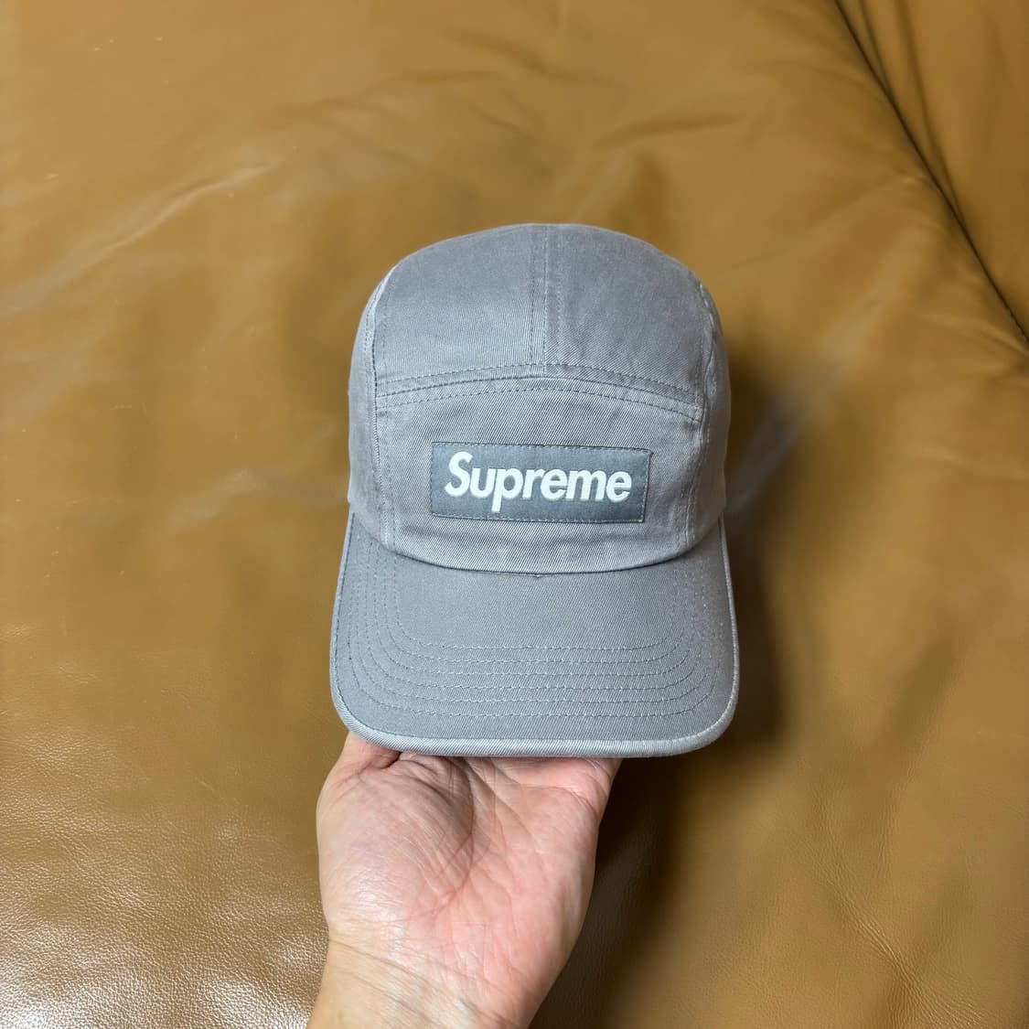 Supreme 슈프리 22ss 워시드 그레이 캠프캡 모자 (Grey) 상품이미지3