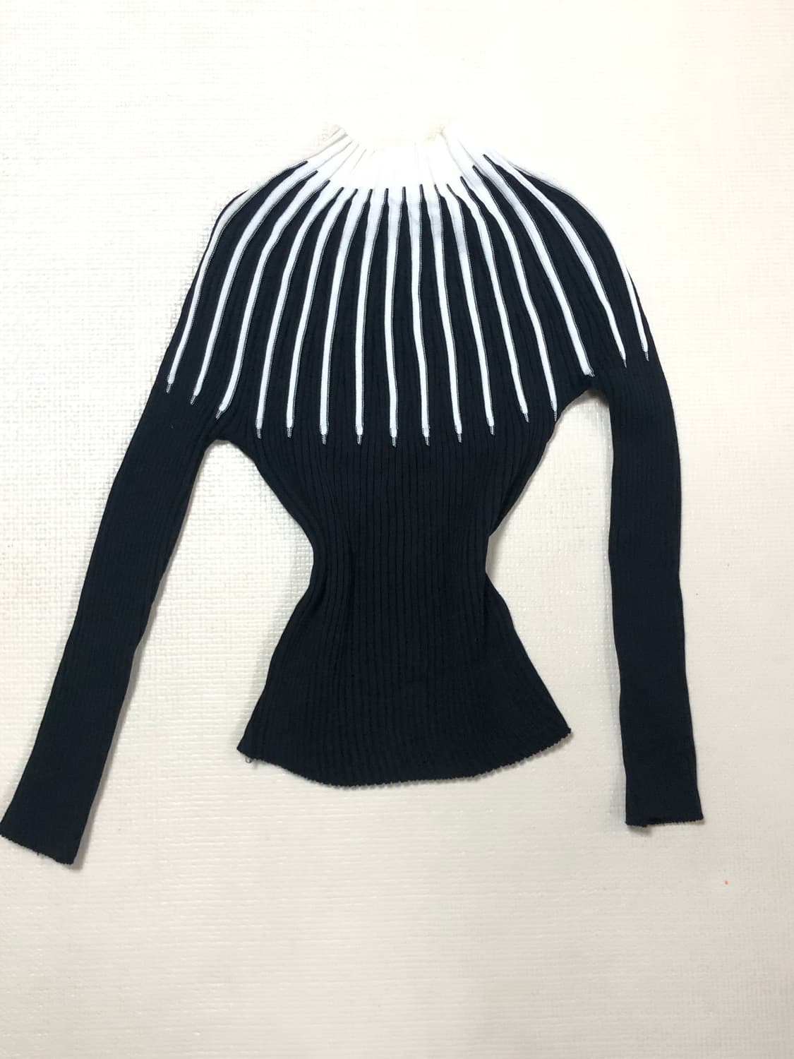 빈티지 화이트 라인 니트 탑 상품이미지7