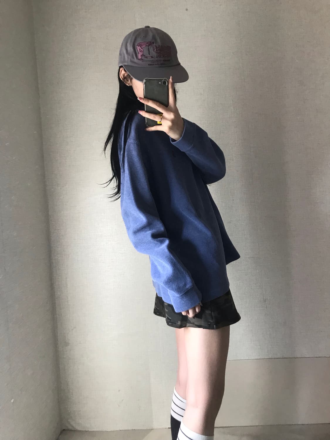 폴로 블루 코튼 반집업 상품이미지4