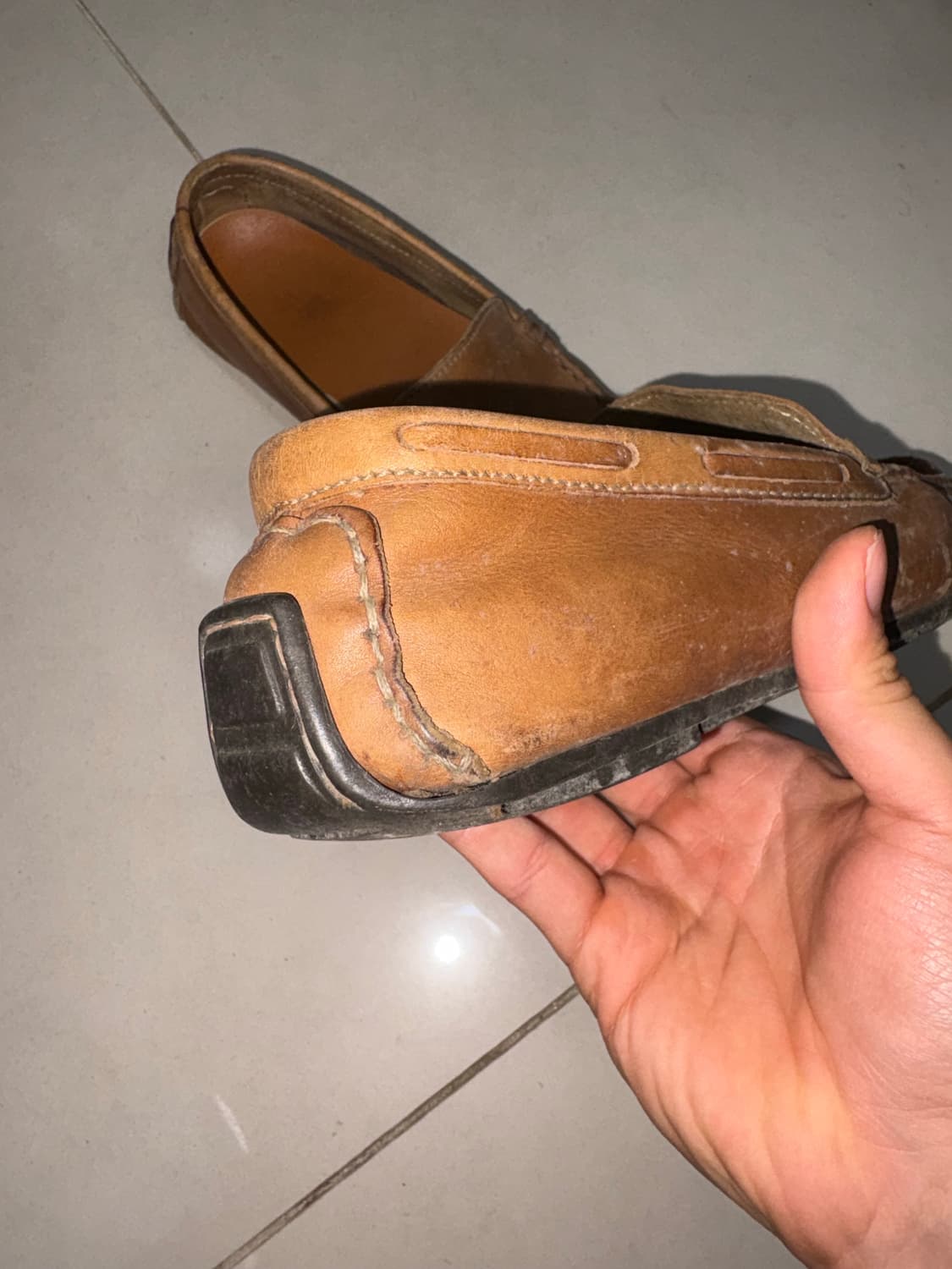 Vintage Brown Leather Driving Shoes 상품이미지4