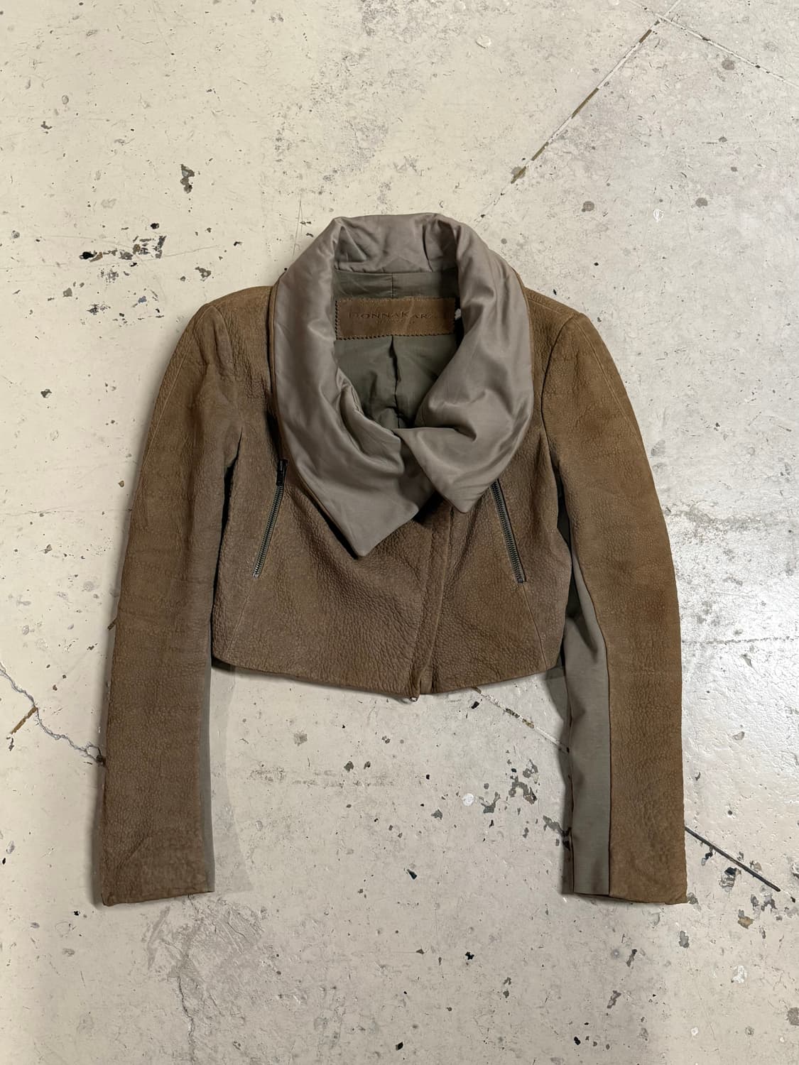 Donna Karan drape collar leather jk 상품이미지5