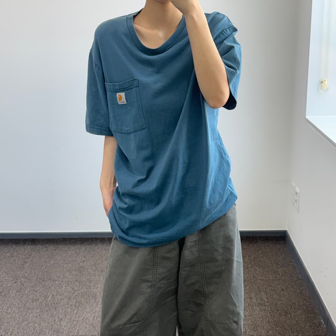 Carhartt 칼하트 원포켓 네이비 반팔  상품이미지1