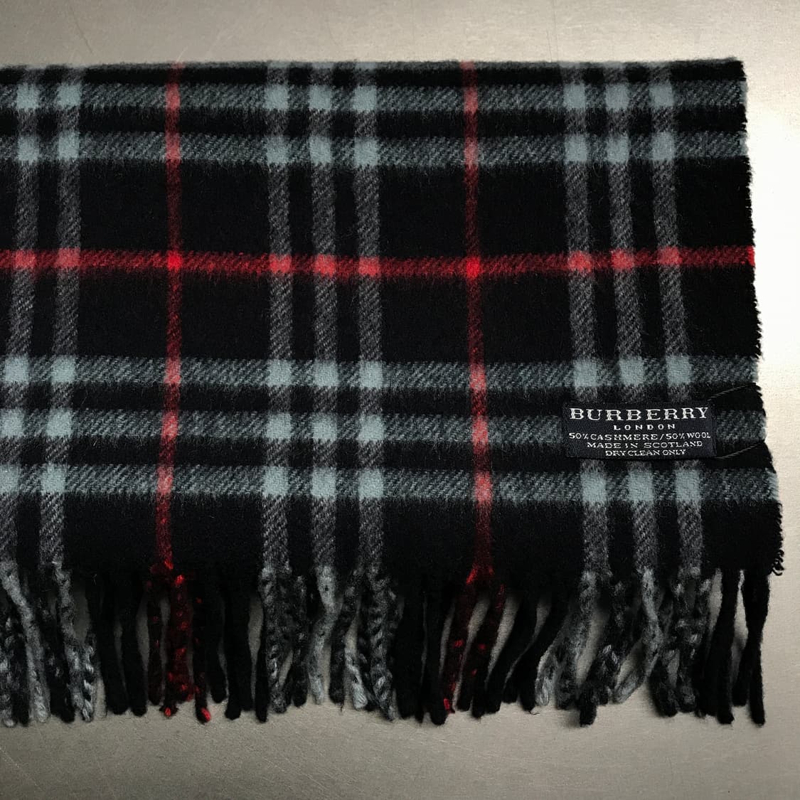 버버리 정품 캐시미어/울 머플러 네이비 상품이미지3