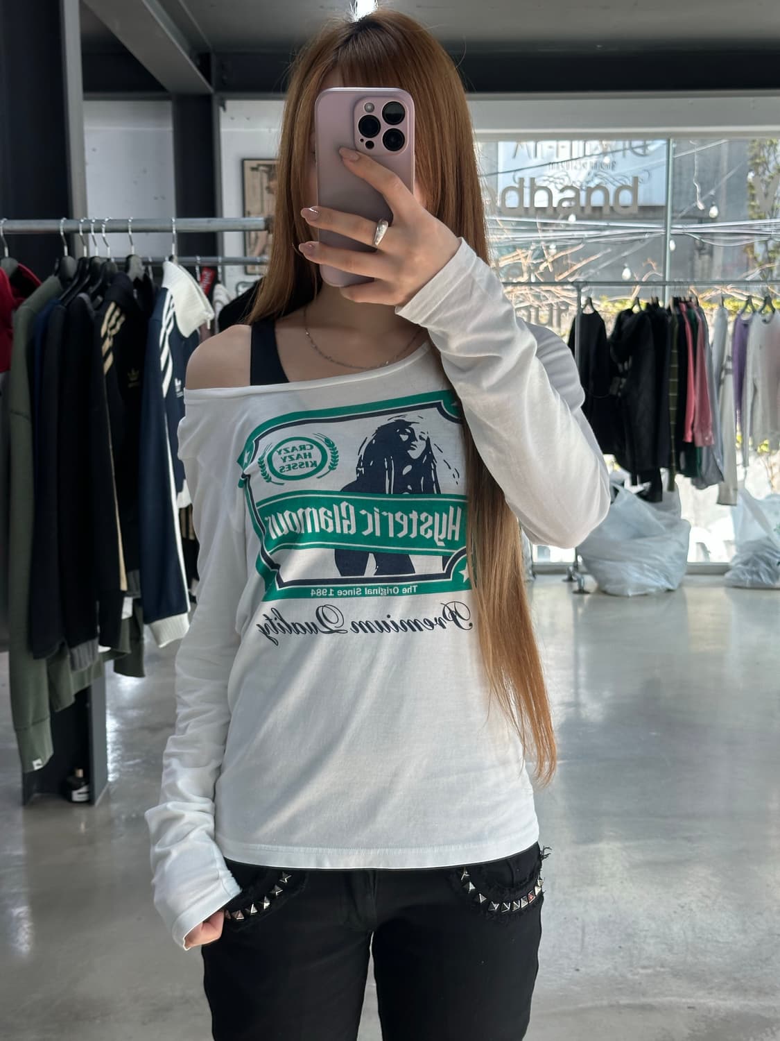 히스테릭글래머 히스걸Crazy hazy kisses 프린팅 롱슬리브 상품이미지1