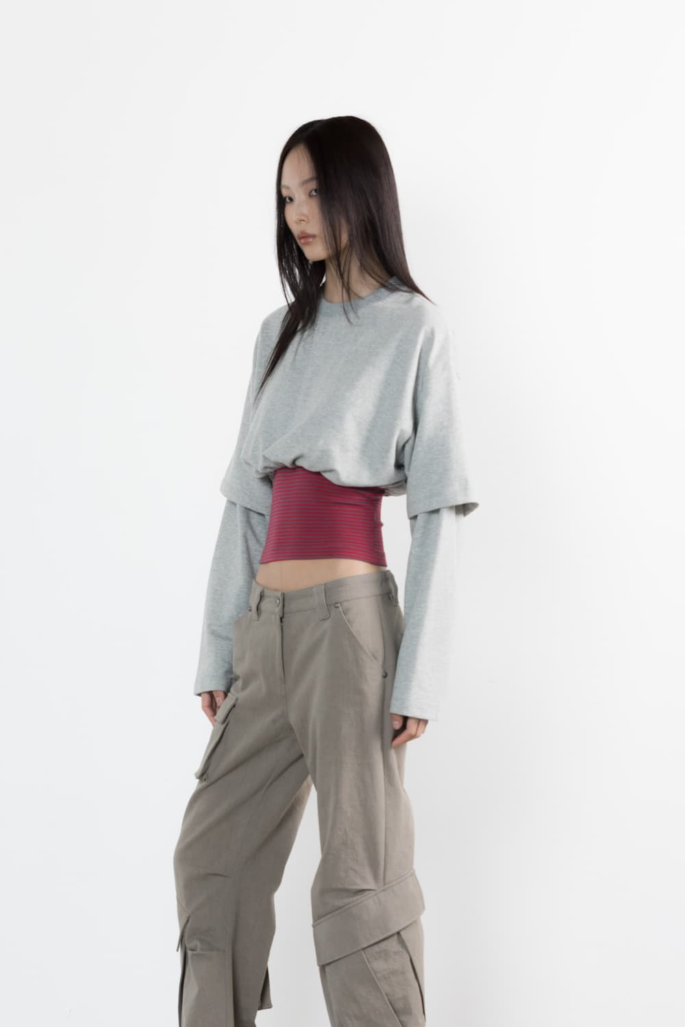 WETTAG 더블 슬리브 밴딩탑 상품이미지1