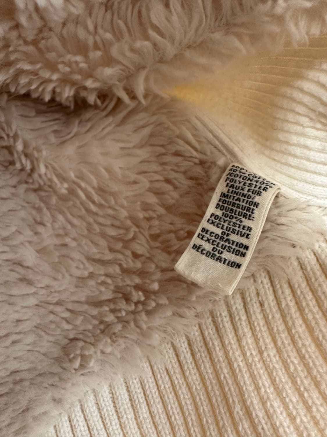 (S)아베크롬비 보아털 후드집업 아이보리 상품이미지6