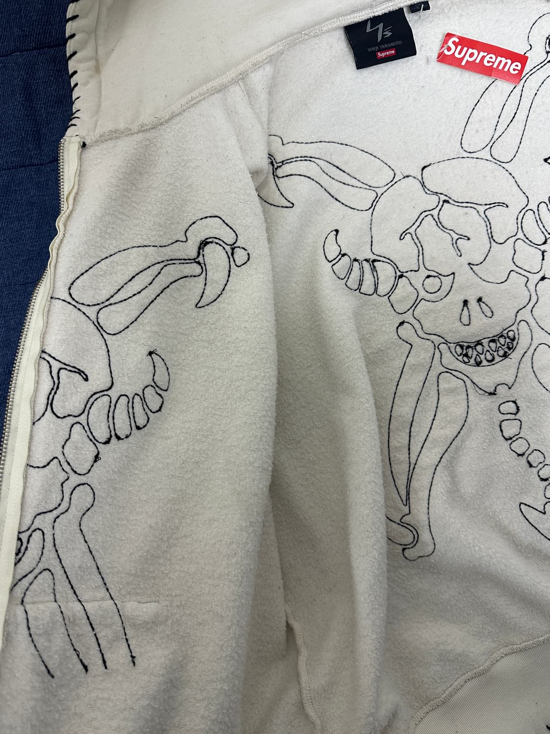 슈프림 요지야마모토 후드집업 화이트 m 새상품 상품이미지3