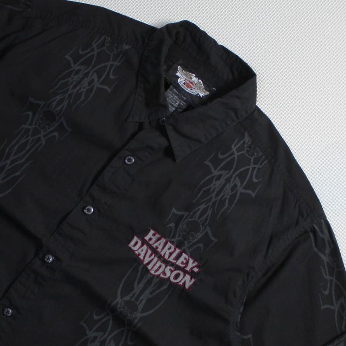 06's Harley-Davidson 할리 데이비슨 트라이벌 스컬 셔츠 상품이미지3