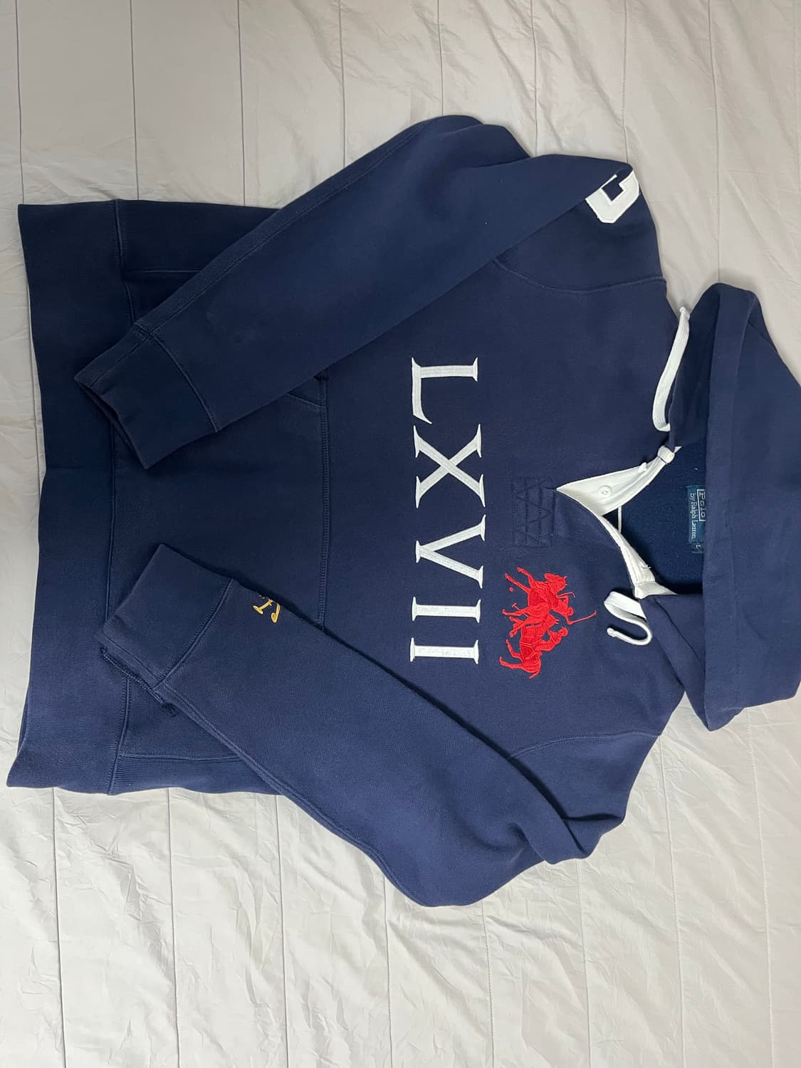 90s 폴로 랄프 로렌 LXVII 빅로고 럭비후드티  상품이미지1