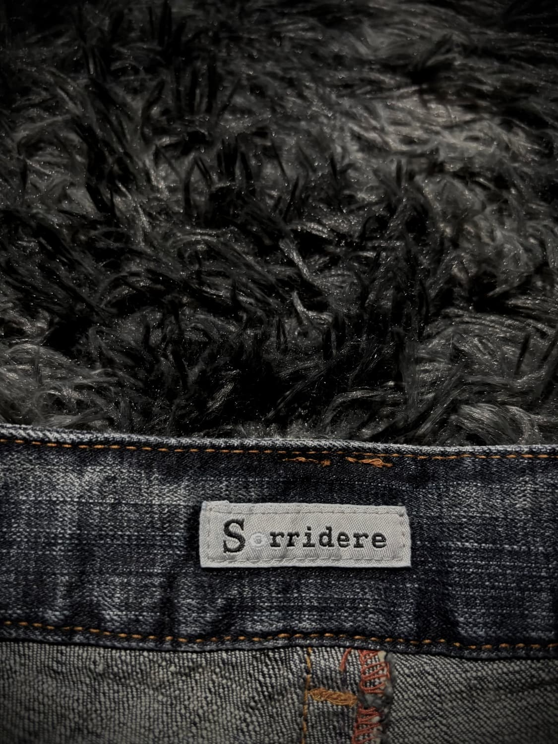 Oririn Jeans 백 레터링 자수 큐빅 지퍼 포켓 워싱 데님숏팬츠 상품이미지9
