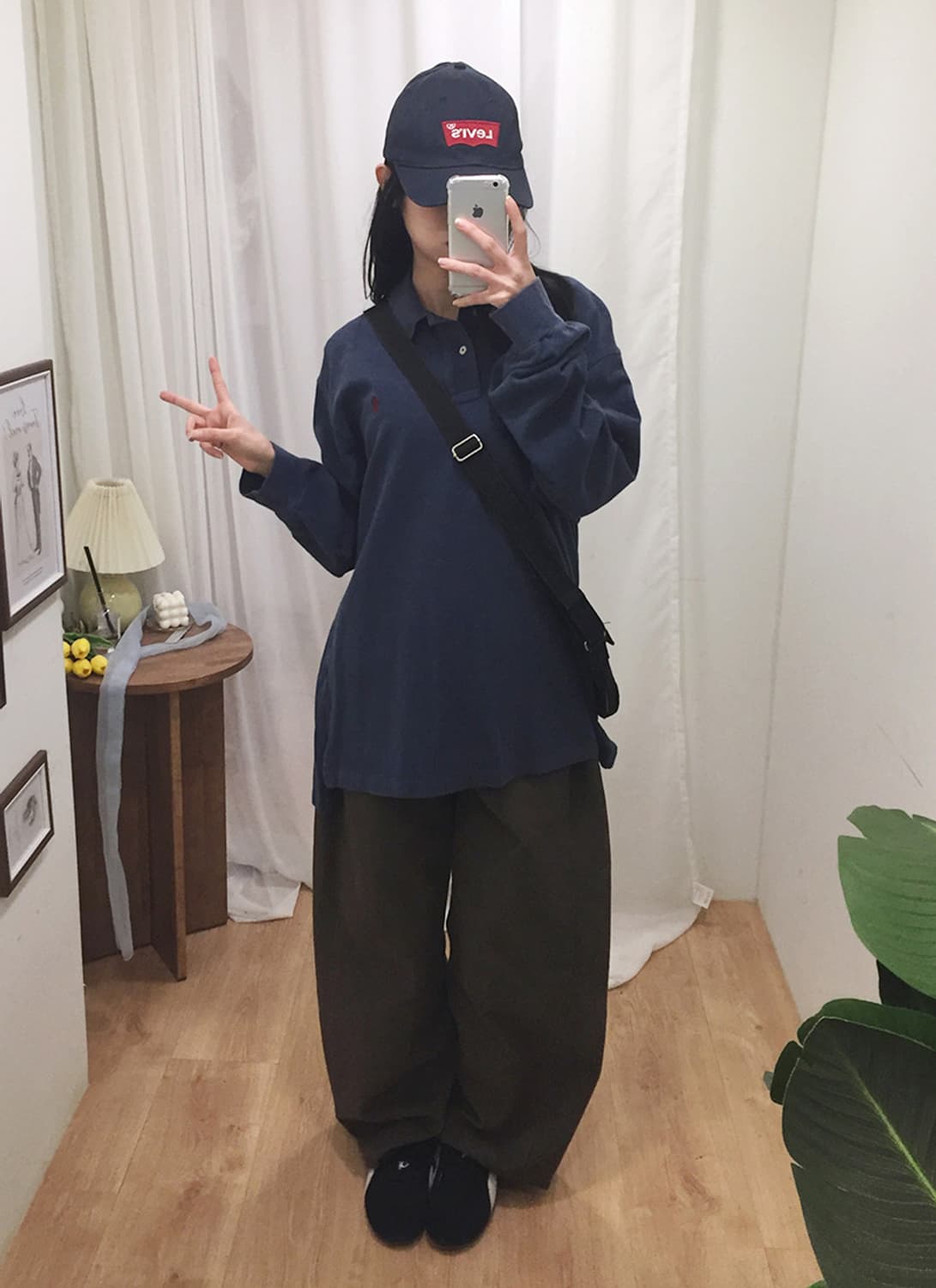 공용 폴로 오버핏 카라 긴팔티셔츠 100 상품이미지1