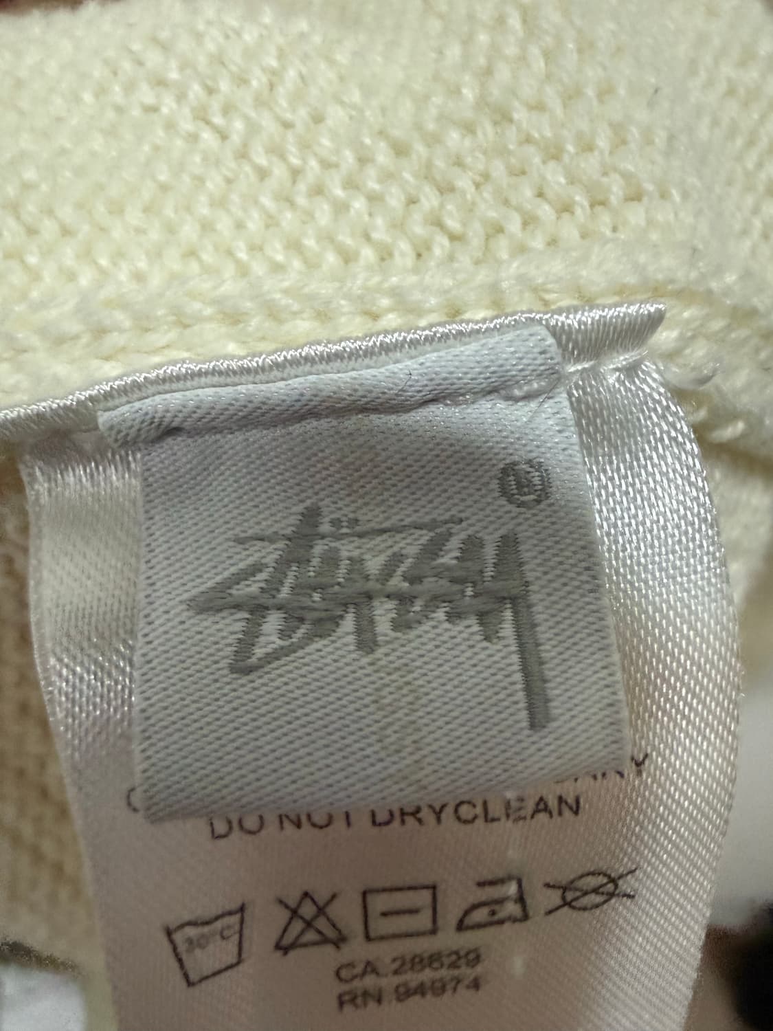 스투시 빌리아드 스웨터 XL 아이보리 상품이미지5