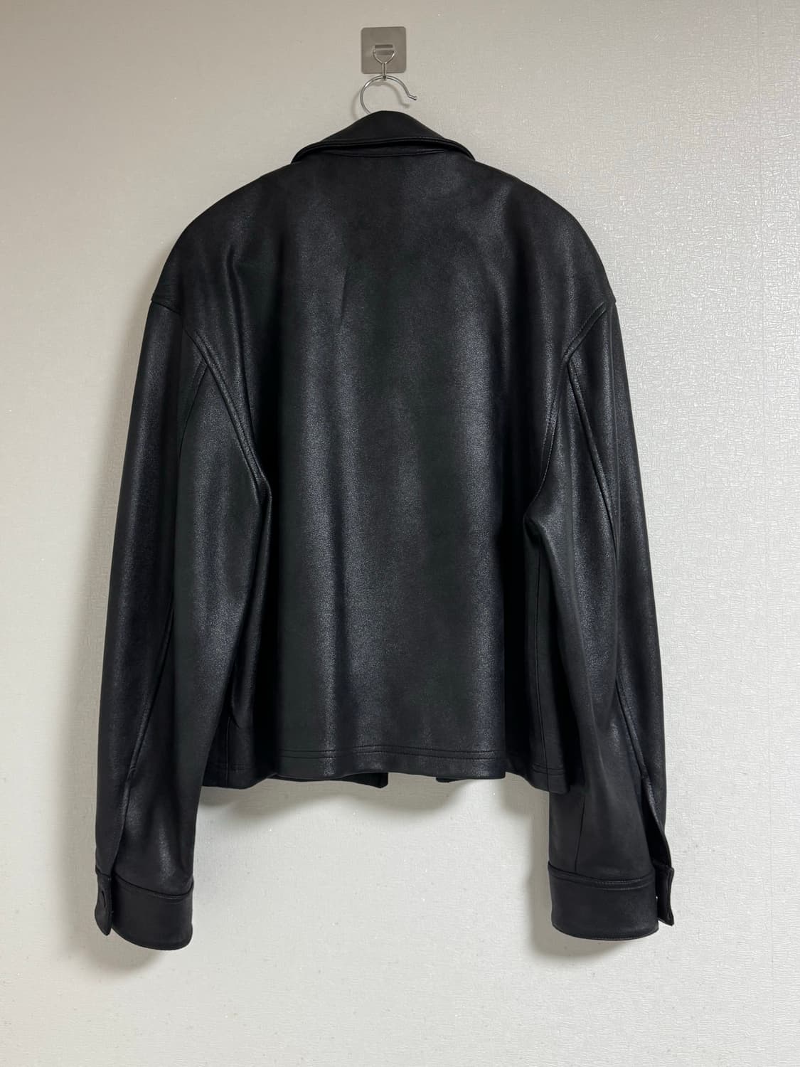 ZARA 크롭 블랙 레더자켓 상품이미지2