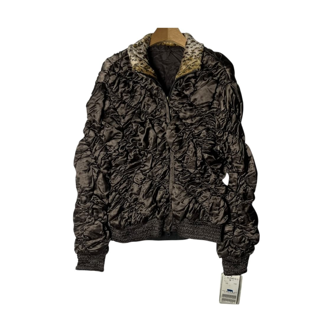 [GK] 지케이 재팬 레오파드 기하학 셔링 퀼트 자켓 상품이미지1