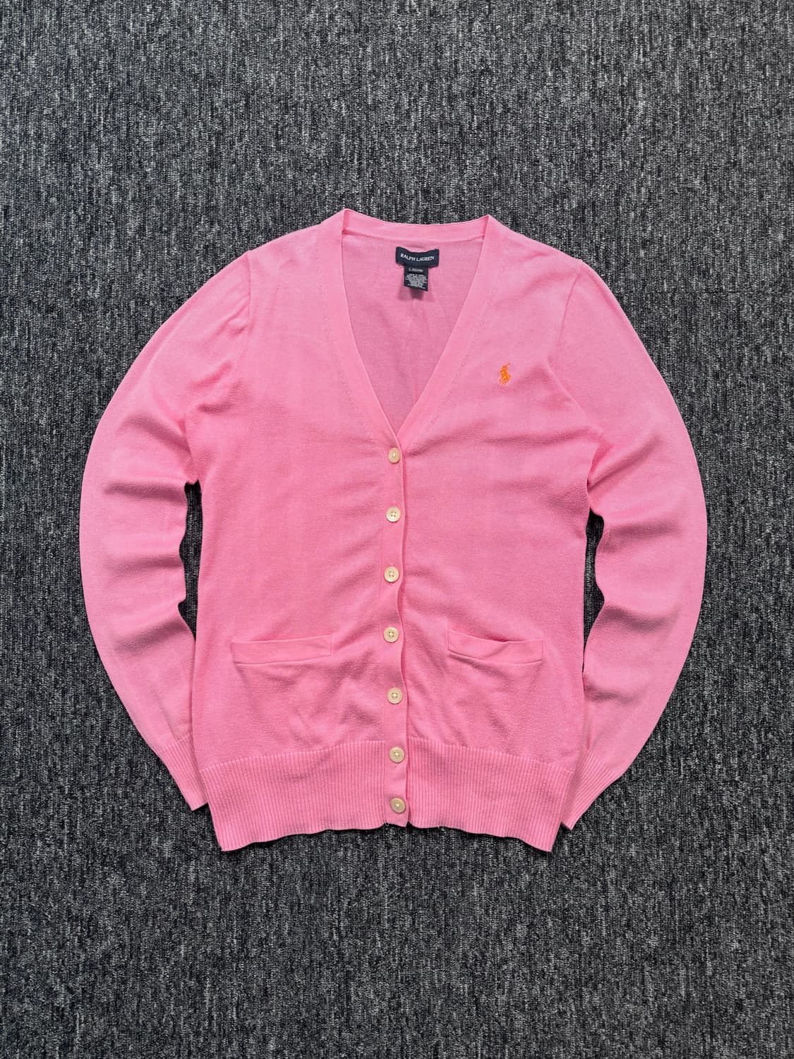 폴로 피마 코튼 핑크 브이넥 가디건 상품이미지4