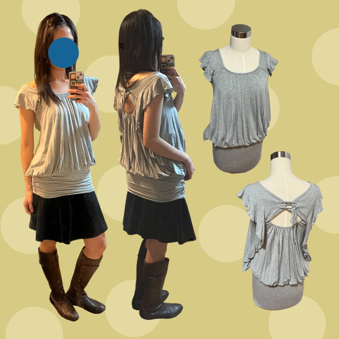 유니클로X더블스탠다드 프릴 그레이 원피스 상품이미지1