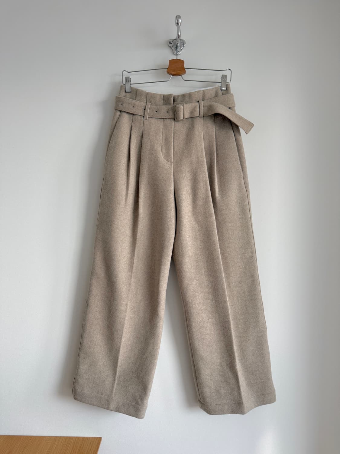 BLOSSOM 헤비울 벨트 와일드 팬츠 상품이미지1