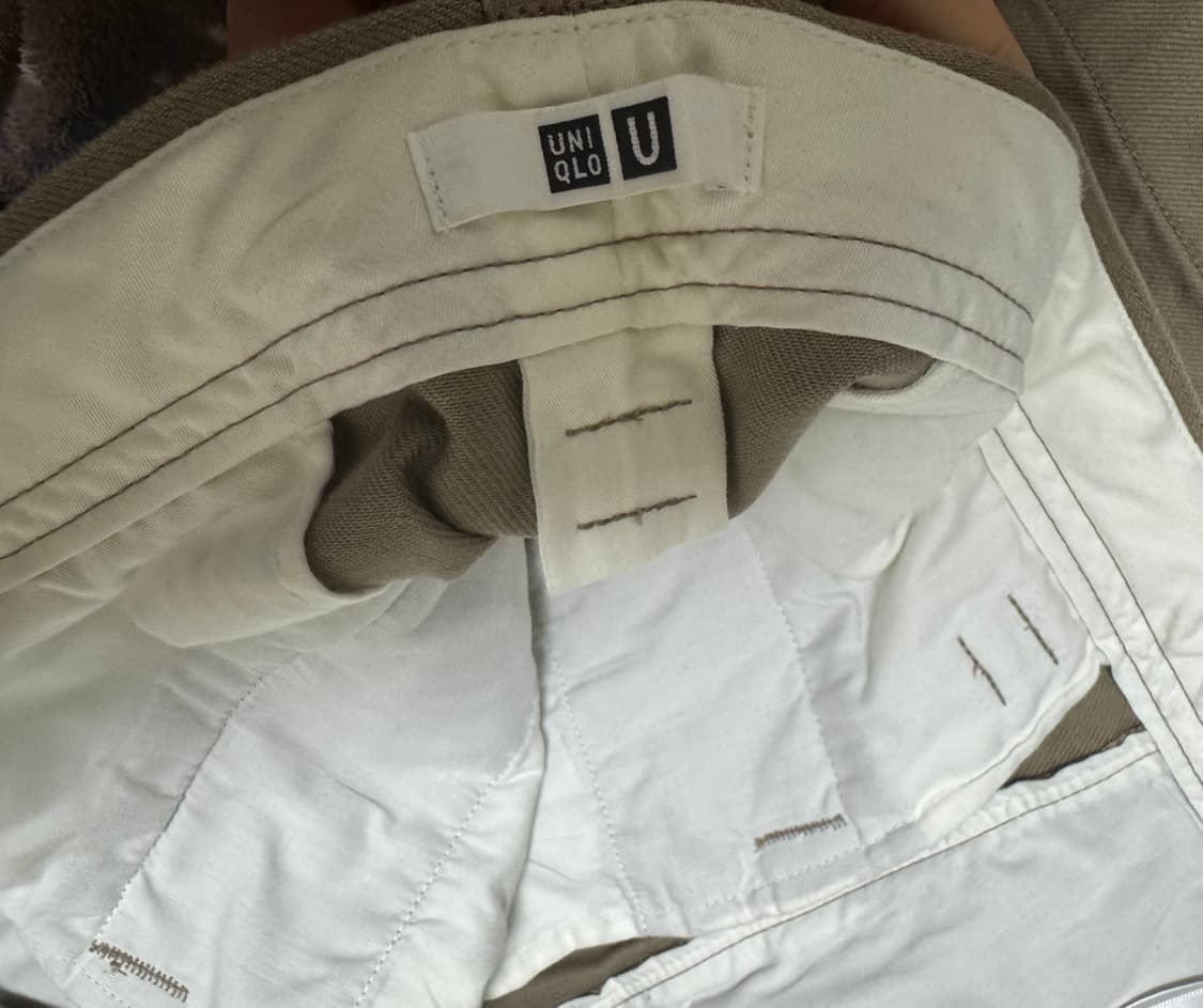 [85]유니클로u 와이드핏치노팬츠 블랙/베이지 일괄 상품이미지3