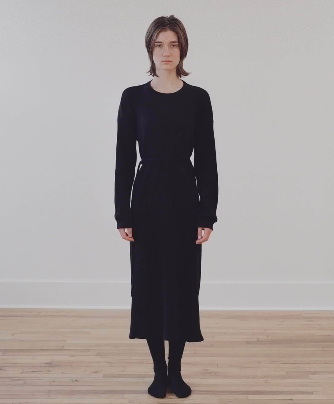 [XXS,XS,S]베이스레인지 25fw Shaw 랩 원피스/블랙 상품이미지1