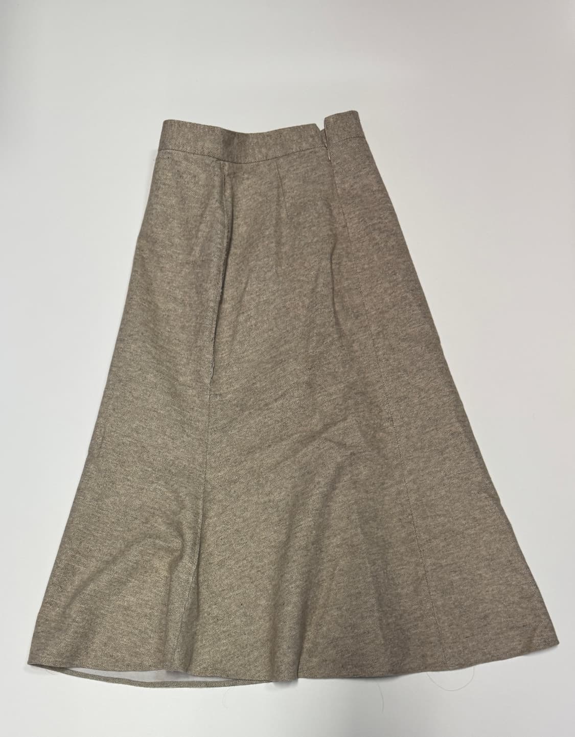 여성 비뮤즈 B.MUSE 베이지 울 롱 스커트 치마 상품이미지1