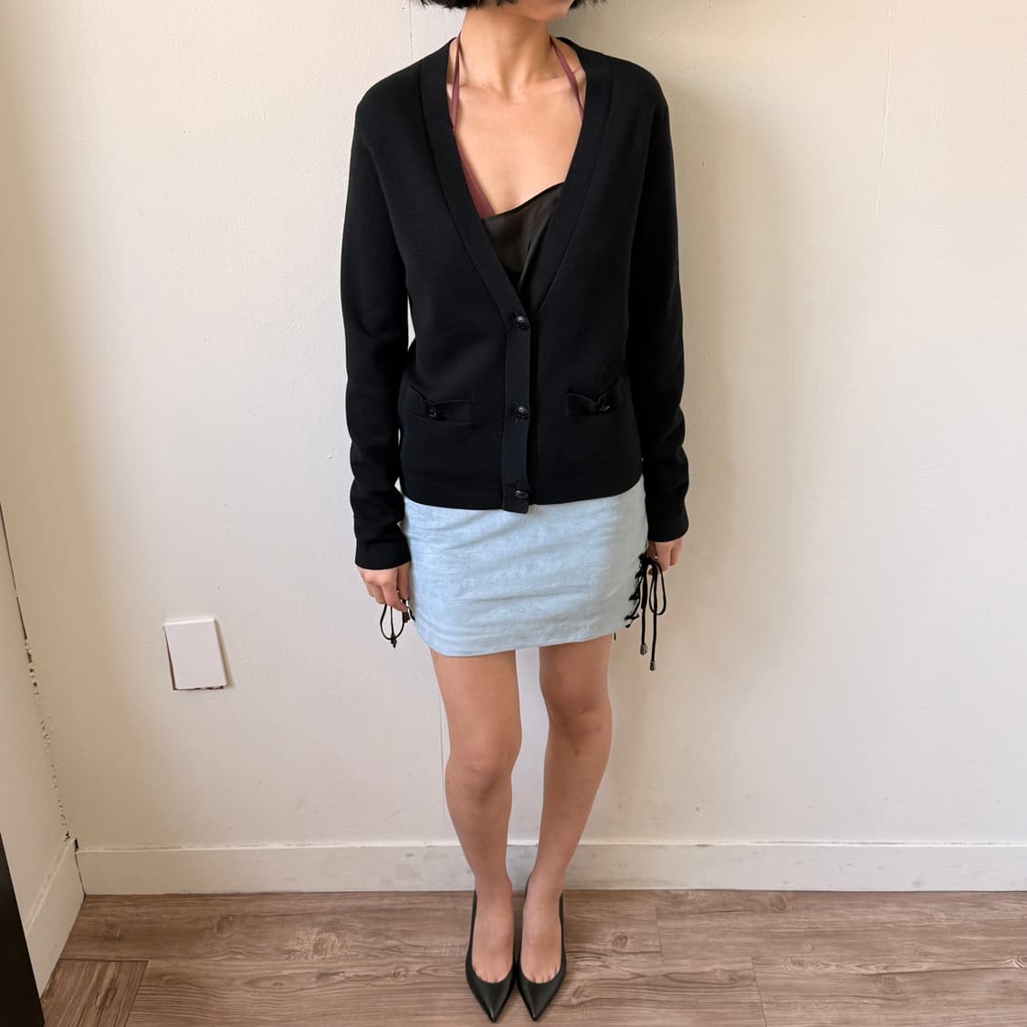 샤넬 유니폼 블랙 가디건 상품이미지1