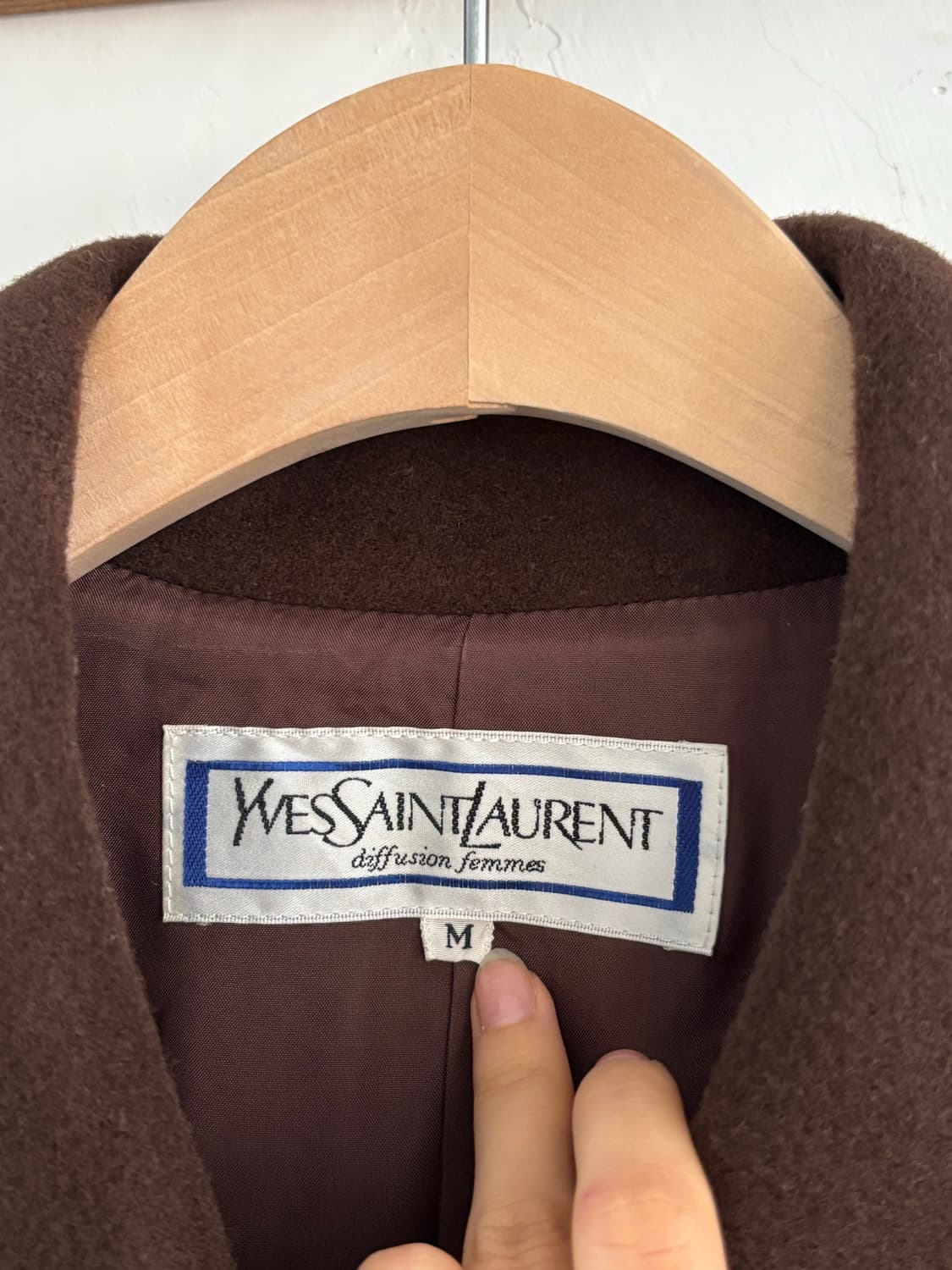 Yves Saint Laurent 입생로랑 90s 브라운 울 롱코트 상품이미지6