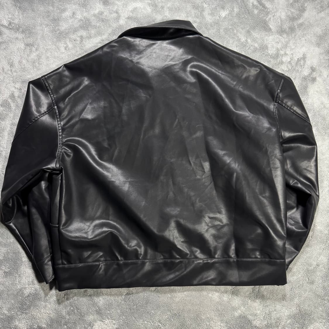 Dazy 블랙 레더 숏 자켓 상품이미지2