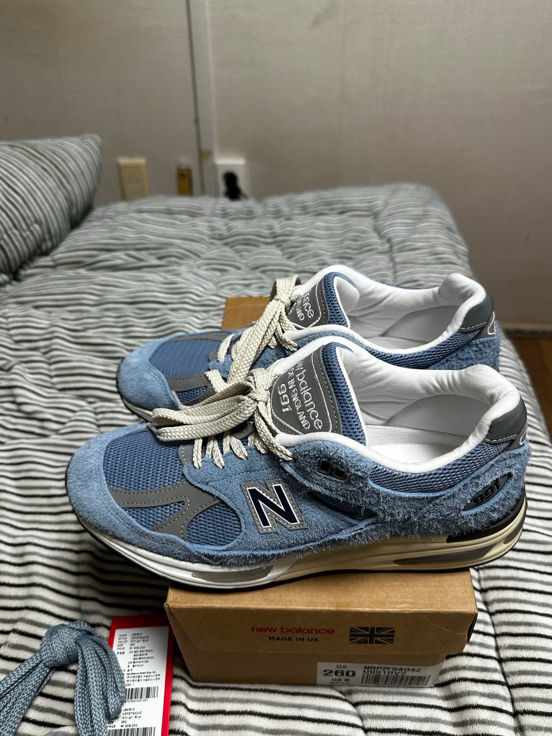 뉴발란스991v2 셀레스티얼 블루 페이디드 데님 260 상품이미지4
