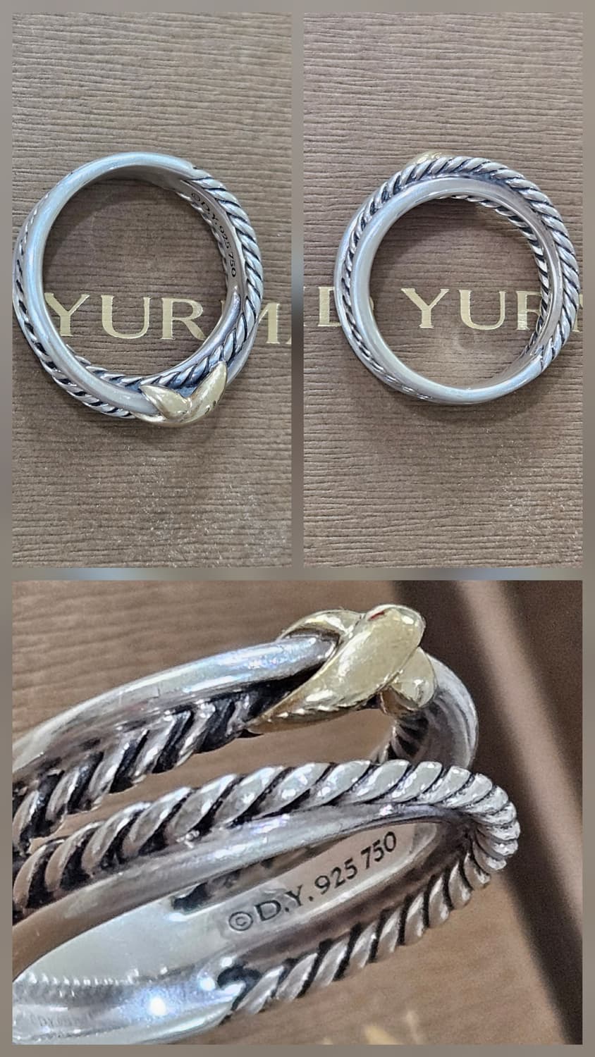 데이비드 율만 18K 골드 & 실버 반지 [us5.5호/국내11호] 상품이미지2