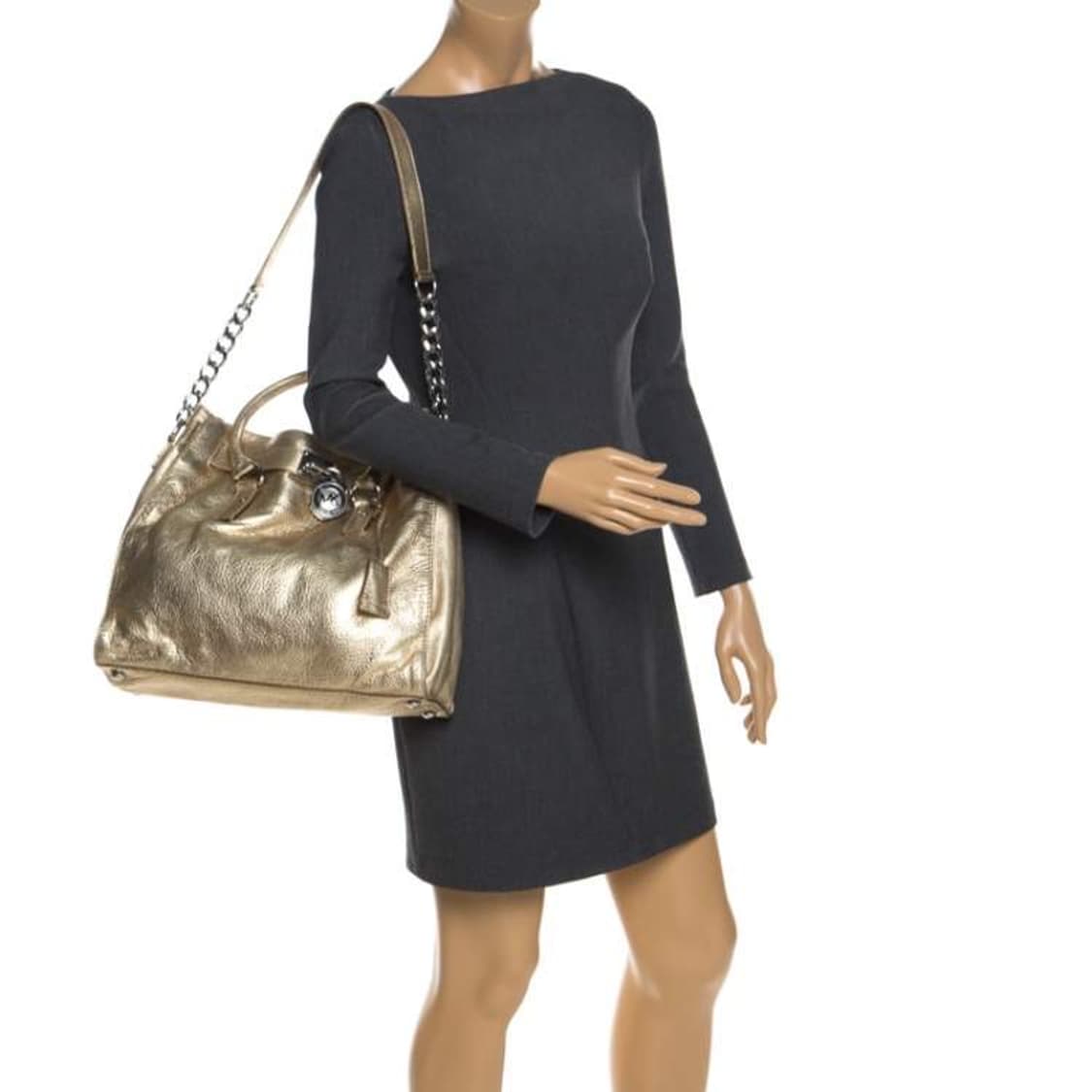 (새상품)마이클 코어스 해밀턴 가죽 토트 숄더백 골드 상품이미지1