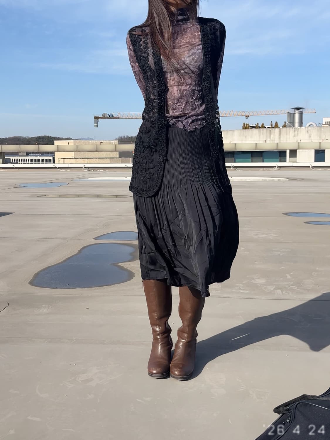 Lace Overlay Vest 레이스 베스트 상품이미지4